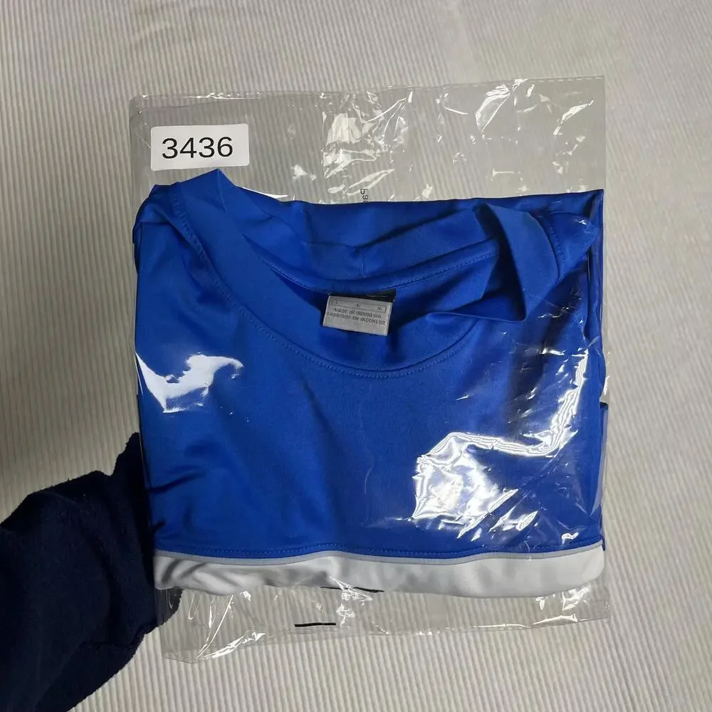 Nike Shirt Mens L Blue White Colorblock Jersey Athletic Training Top Gym